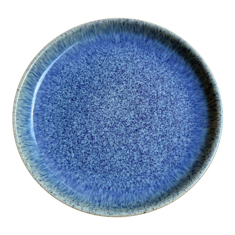 VTG Denby Cobalt Blue SALAD PLATE 8.6" Round Made England Speckle Glazed Pottery